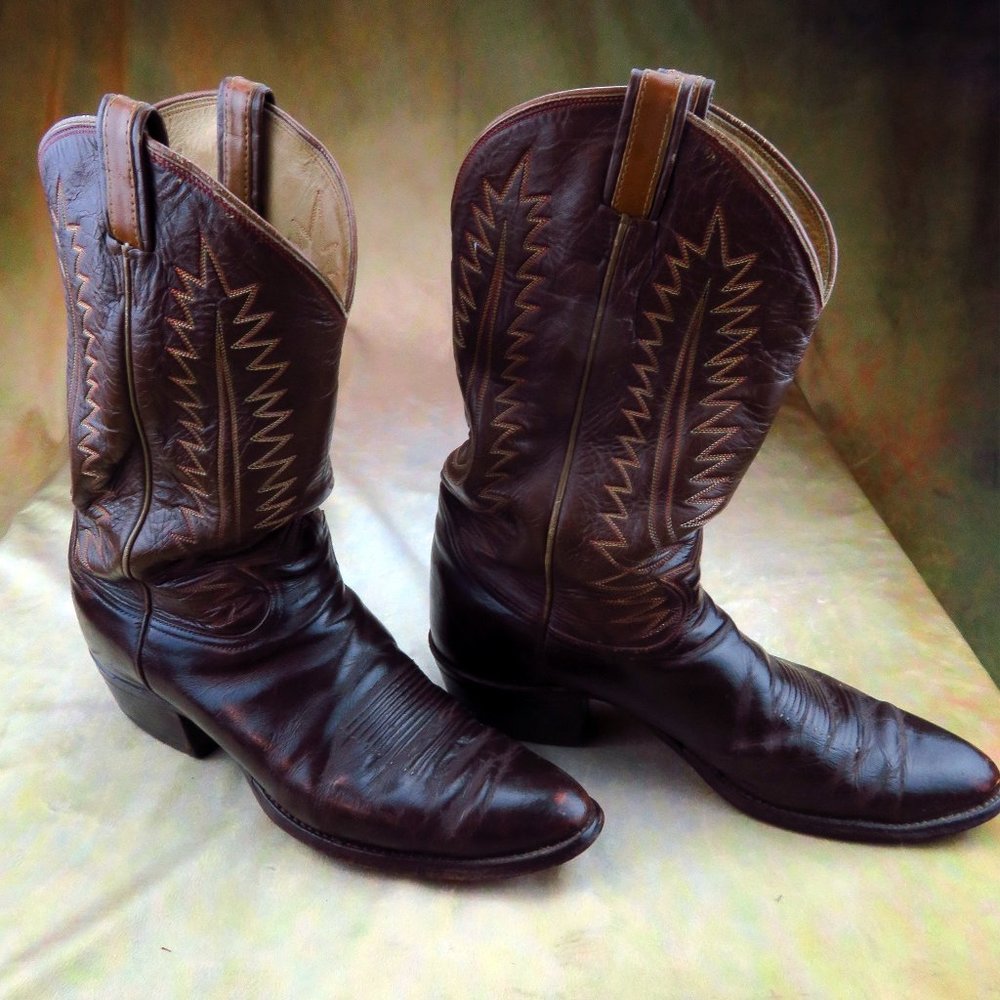 Women Tony Lama Brown Cowboy Boots Size 13